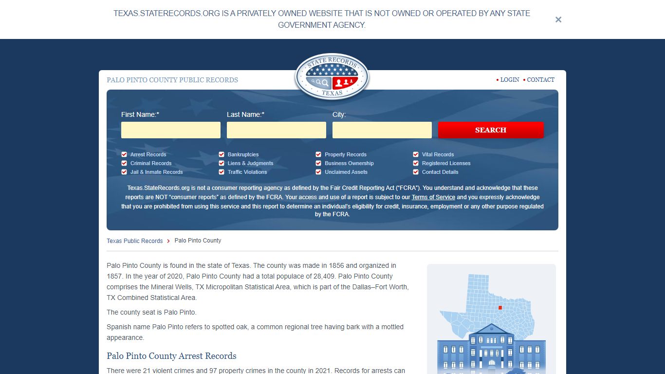Palo Pinto County Arrest, Court, and Public Records - StateRecords.org